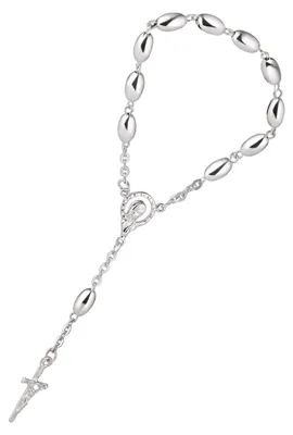 Rosenkranz aus 925 Silber, 11,5 cm, mit Kreuzanhänger