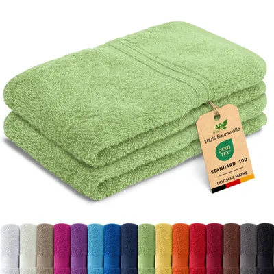Produktbild von 2er-Set ARIZONA Handtuch-Serie von AR Line – 100% Baumwolle, 500 g/m², 2er-Set Gästetücher 30x50 cm, Farbe: Apfelgrün