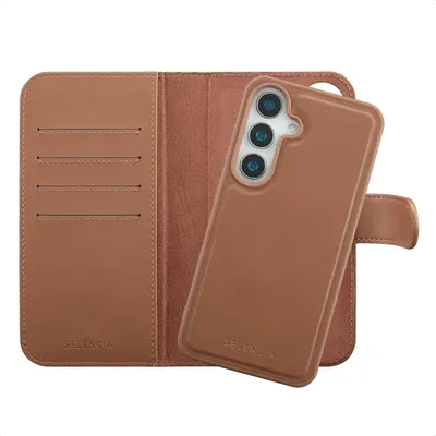 Image de Selencia Olyn Bibliothèque amovible avec MagSafe pour Samsung Galaxy S25 / S24 - Marron