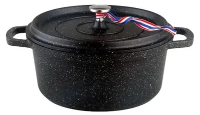 Imagen del producto de Cazuela redonda - Aluminio fundido - 16 cm - Apta para inducción - Sin PFOA - Negro