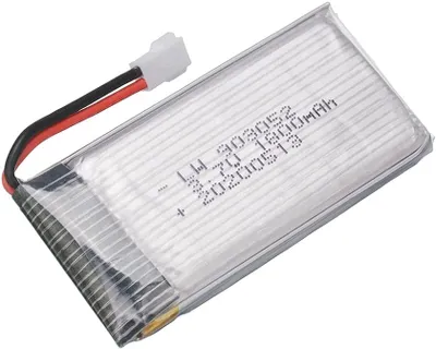 Image de 2 batteries LiPo rechargeables (3,7 V, 1 800 mAh) pour drones RC et quadricoptères KY601S, SYMA X5, X5S, X5C, X5SC, X5SH, X5SW, M18 et H5P
