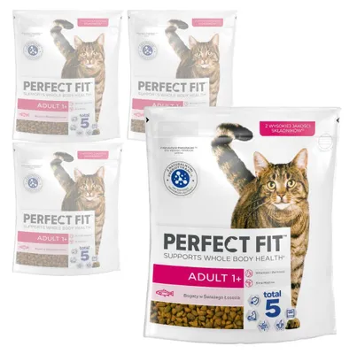 Zdjęcie produktu dla Perfect Fit Adult 1+ 4x750g Sucha Karma Dla Kotów Dorosłych Z Łososiem