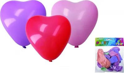Produktbild von Aufblasbarer Ballon – Set mit 10 Stück in Herzform, Pastellfarben