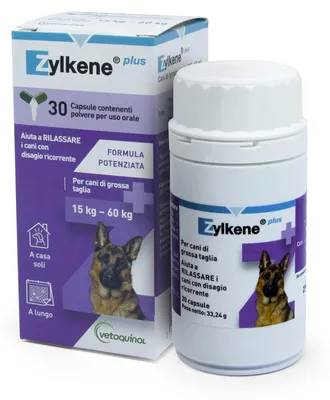 Imagen del producto de Cápsulas Zylkene Plus para perros grandes, de 15 a 60 kg, 1 envase con 30 cápsulas