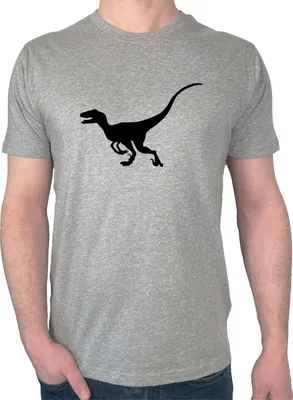 Produktbild von Huuraa Herren T-Shirt Velociraptor Dinosaurier XL Sport Grey Bio Baumwolle Fairtrade Herrenshirt Geschenkidee