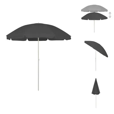 Zdjęcie produktu dla vidaXL Parasol plażowy antracytowy 240 cm - Parasole i parasole przeciwsłoneczne