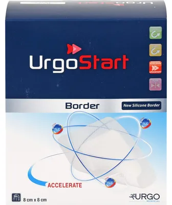 Produktbild von Urgostart Border 8x8 cm Schaumstoffwundverband 20 St