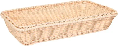Produktbild von APS 40240 GN 1/1 Korb GN-LINE, Polypropylen, Edelstahldraht im Rand, 53 x 32,5 cm, Höhe 10 cm, hellbeige