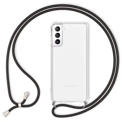 Image de Housse NALIA avec chaîne pour Samsung Galaxy S22, Housse transparente et cordon pour téléphone portable Noir