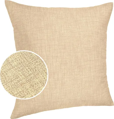 Produktbild von Dekokissen Kissenhülle mit Reißverschluss Sofakissen 40x40cm ohne Füllung Einfarbig Leinenoptik Uni Creme