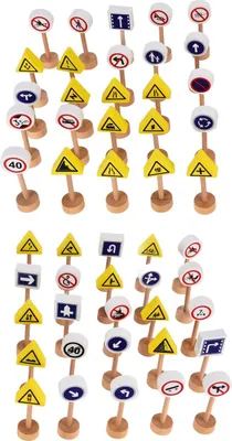 Produktbild von Kinder Holz Straßenschilder Spielset Sichere Früherziehung Straßenverkehrsmodell für