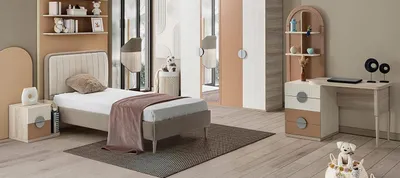 Immagine prodotto di Set cameretta letto comodino scrivania design moderno 3 pezzi