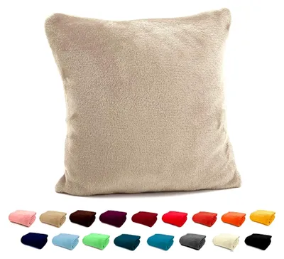 Produktbild von Flanell Kuschelkissen aus superweichem Plüsch in Sand, 40x40 cm
