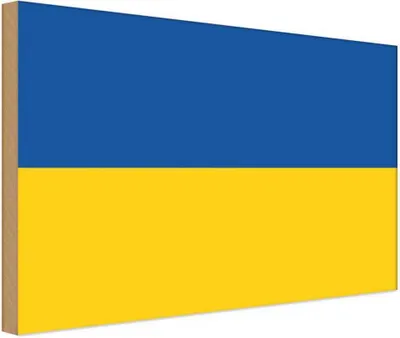 Produktbild von vianmo Holzschild 20x30 cm Ukraine Flagge Fahne Wappen
