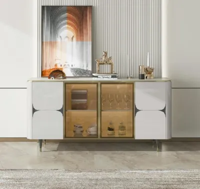 Image de Commode en bois Armoires Buffet Blanc Meubles Sideboard Armoire Moderne Nouveau