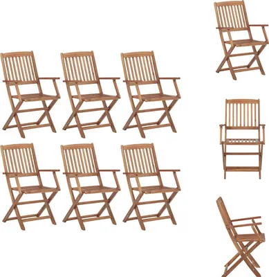 Immagine prodotto di vidaXL Sedie da giardino pieghevoli 6 pz. Legno massiccio di acacia - sedie da giardino