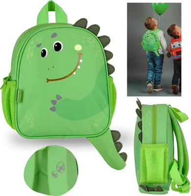 Produktbild von Kindergartenrucksack für Jungen, Dinosaurier, kleiner Tagesausflugsrucksack mit Reflektoren 29x23x8 cm