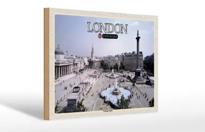 Produktbild von Holzschild Städte Trafalgar Square London UK 30x20cm