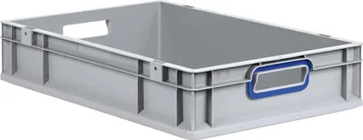 Produktbild von Allit EuroBox 612, 600x400x120 mm, Griffe offen, grau/blau