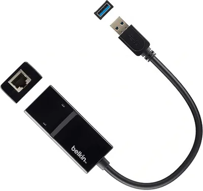 Imagen del producto de Adaptador de red Ethernet Gigabit USB 3.0 Belkin, 10/100/1000 Mbps. Modelo: B2B048