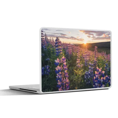 Produktbild von MuchoWow® Laptop Aufkleber Sticker Cover Lupine - Sonne - Lila 31x22.5 cm - Laptop-Deko