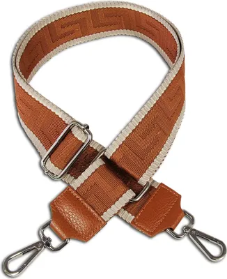 Produktbild von Tragegurt braun tan Florence Boho-Gurt Canvas Leder Linienmuster OGF001JC