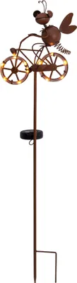Produktbild von Näve Leuchten LED-Solar Erdspieß "BORELLA" braun H:88cm LED-Solar Erdspieß "BORELLA" braun H:88cm LED-Solar Erdspieß "BORELLA" braun H:88cm, Lampe für den Außenbereich im Landhaus Stil, aus Metall und Kunststoff in braun, 21,5 x 13,5 x 88 cm, mit LED Platine – mit Schiebeschalter – Dämmerungssensor