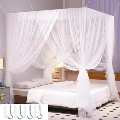 Produktbild von Moskitonetz Bett, Moskitonetz Doppelbett, 190cm x 210cm x 240cm Moskitonetz für Bett, Mosquito Net Bed für Zuhause und Camping Geeignet