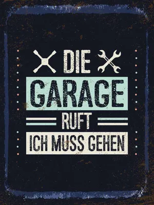 Produktbild von vianmo Holzschild 40x30 cm Die Garage ruft ich muss gehen Auto Werkstatt