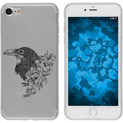 Produktbild von PhoneNatic Case kompatibel mit Apple iPhone 8 Silikon-Hülle Floral Rabe M4-1