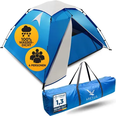 Produktbild von Aretus Wurfzelt 2 - 4 Personen Pop up Zelt Camping