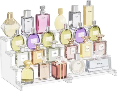 Display-Ständer transparent, 2 Stück, 4-stufig, Kunststoff, 22,8 cm