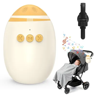 Produktbild von Kinderwagenschaukler, Baby-Wiegenschaukel mit White Noise, 11 Beruhigende Klänge, Stufenlos Einstellbar, Bluetooth für Kinderwagen & Buggy