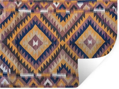 Obrázok produktu pre MuchoWow® Nálepka na stenu - Perzský koberec - Vzory - Oranžová - 40x30cm - Samolepiaca a polohovateľná