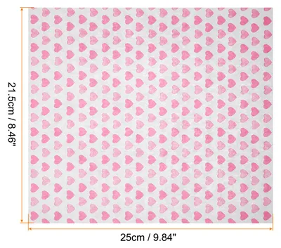 Produktbild von 100 Stš¹ck Quadratische Herz Muster Wachspapier Bl?tter 9,84" x 8,46" ?l-absorbierendes Trocken Lebensmittel Verpackungspapier fš¹r Sandwich Brot Kuchen Verpackung, Rot