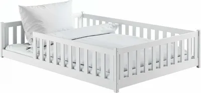 Immagine prodotto di FURNLUX Letto singolo per bambini Mati Bianco 140x200cm / Hauptfarbe: Weiß / Dimensioni: 146 x 208 x 45 cm