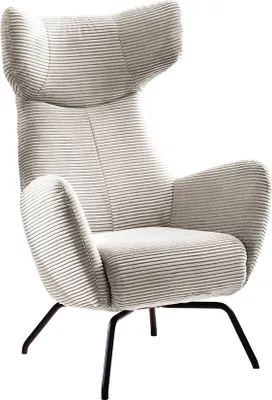 Produktbild von KAWOLA Sessel LOTTE Ohrensessel Cord cremeweiß