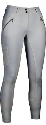 Immagine prodotto di Pantaloni da equitazione da donna HKM modello Lia, vita alta, interamente in silicone, colore bianco, taglia 46