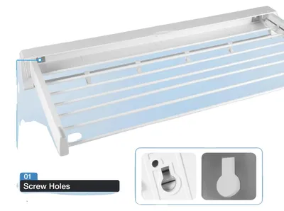 Image de Porte-vêtements mural, design pliable, 7 pièces