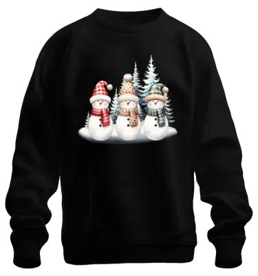 Produktbild von Schneemänner - Weihnachten Weihnachtsgeschenk Christmas Sweatshirt Pullover, Schwarz, S
