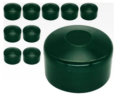 Produktbild von (10 Stück) Runde Zaunpfostenkappen 60 mm grün Kunststoffkappen für runde Zaunpfosten