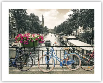 Produktbild von Poster - Poster ohne Rahmen - Amsterdam Fahrräder Brücke - 50x40 cm - Wand Bild - Wanddeko - Wandbilder - Kunstposter - Wandposter - Bilder - Kunstdruck - Wanddekoration - Wandbild - P2XAA50x40-4503