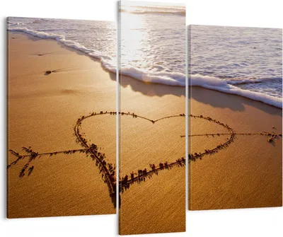 Produktbild von Bild auf Leinwand - Leinwandbild - Sommer Meer Sand Strand - 95x80cm - Wand Bild - Wanddeko - Leinwanddruck - Bilder - Kunstdruck - Wanddekoration - Leinwand bilder - Wandkunst - CB95x80-3163