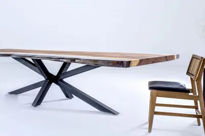 Produktbild von Esszimmertisch Konferenztische Esstisch Epoxidharz Tisch Holz Braun