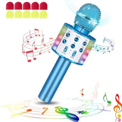 Immagine prodotto di Microfono karaoke Bluetooth wireless con illuminazione a LED