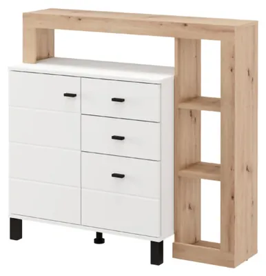 Produktbild von Coloni - Sideboard, 106x35x101h cm Mattweiß, 4 Regalböden
