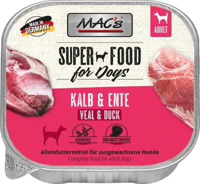 Produktbild von MAC's DOG - Schale 10x150g  |  Kalb & Ente