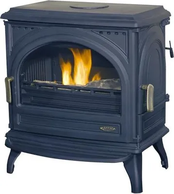 Image de Poêle à bois CARVIN - 11 KW- Rdt: 73% - B. 65 cm - Fonte anthracite