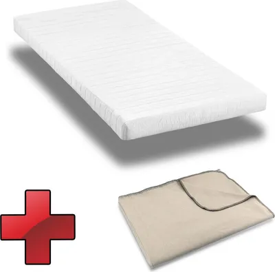 Produktbild von Komfortschaummatratze K10 80 x 200 cm, Höhe 10 cm, Härtegrad H3 + Sleezzz® Smart Kuscheldecke 140 x 200 cm