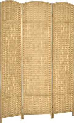 Image de HOMCOM Paravent intérieur en bois, 3 panneaux, 135 x 180 cm, séparateur de pièce pliable, pour salon, chambre à coucher, maison, bois naturel
